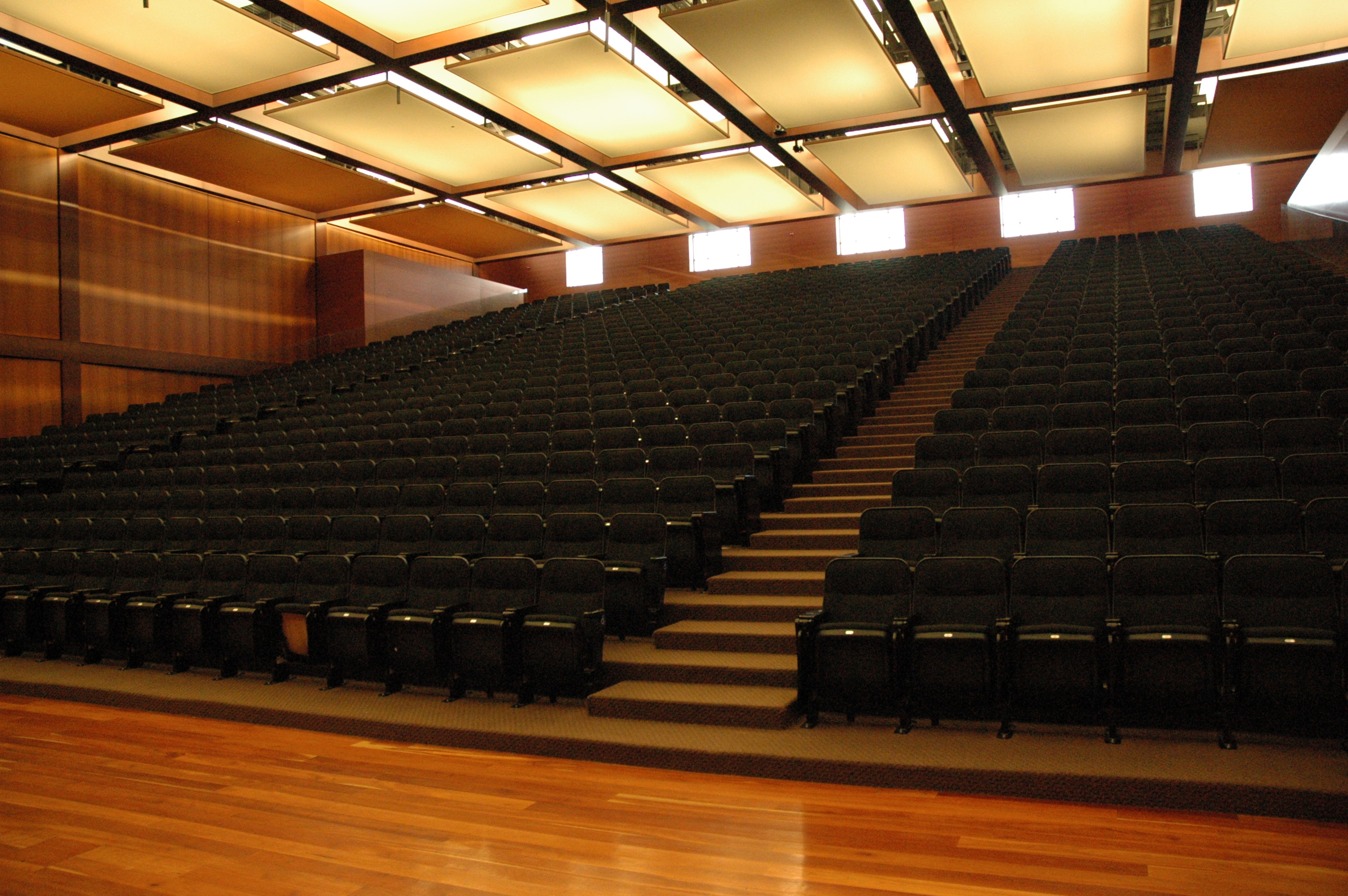 View of Bo Campbell from the front of the auditorium