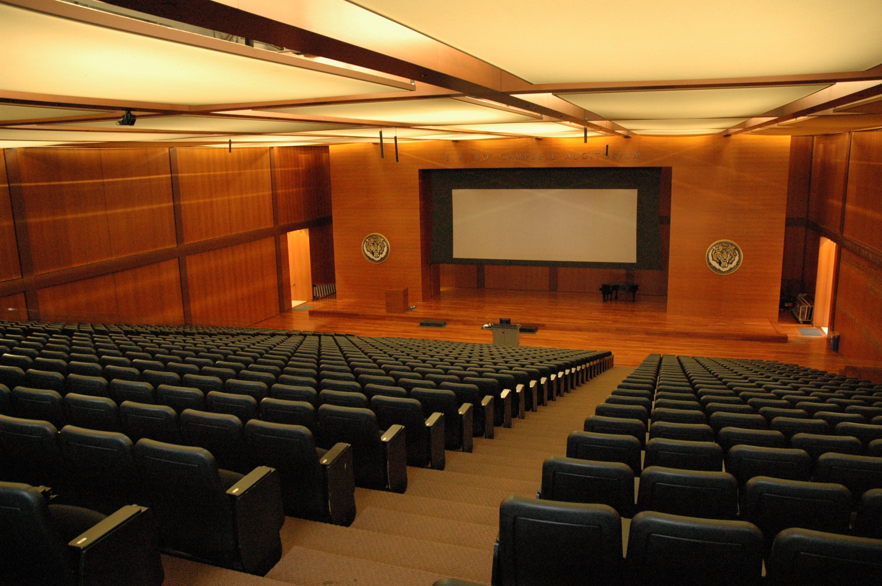 View of Bo Campbell from the back of the auditorium
