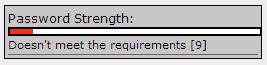 Option Red for Password Strength.