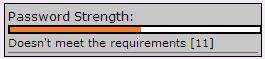 Option Orange for Password Strength.